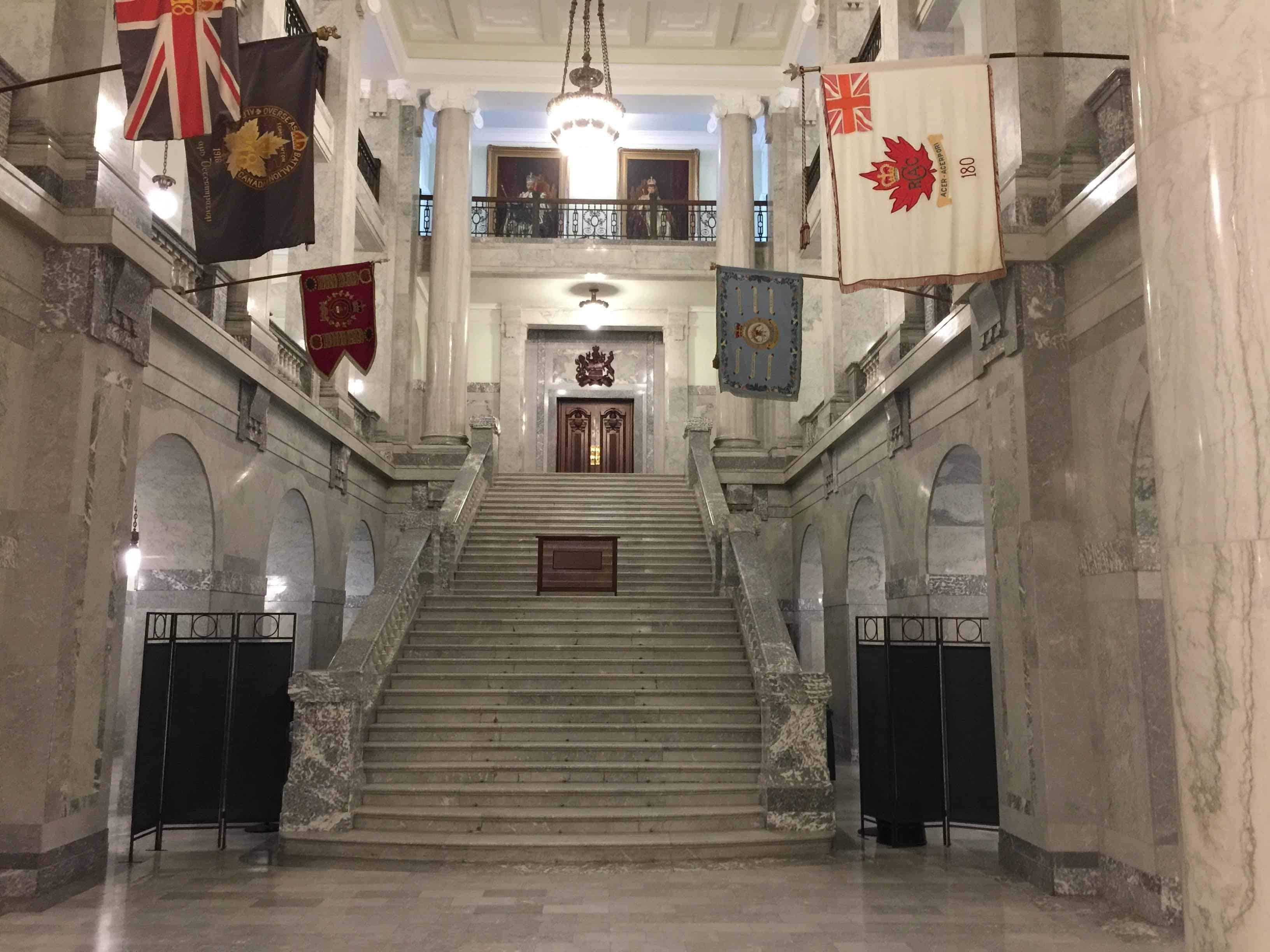 Inside the Alberta Legislature in Edmonton on a tour