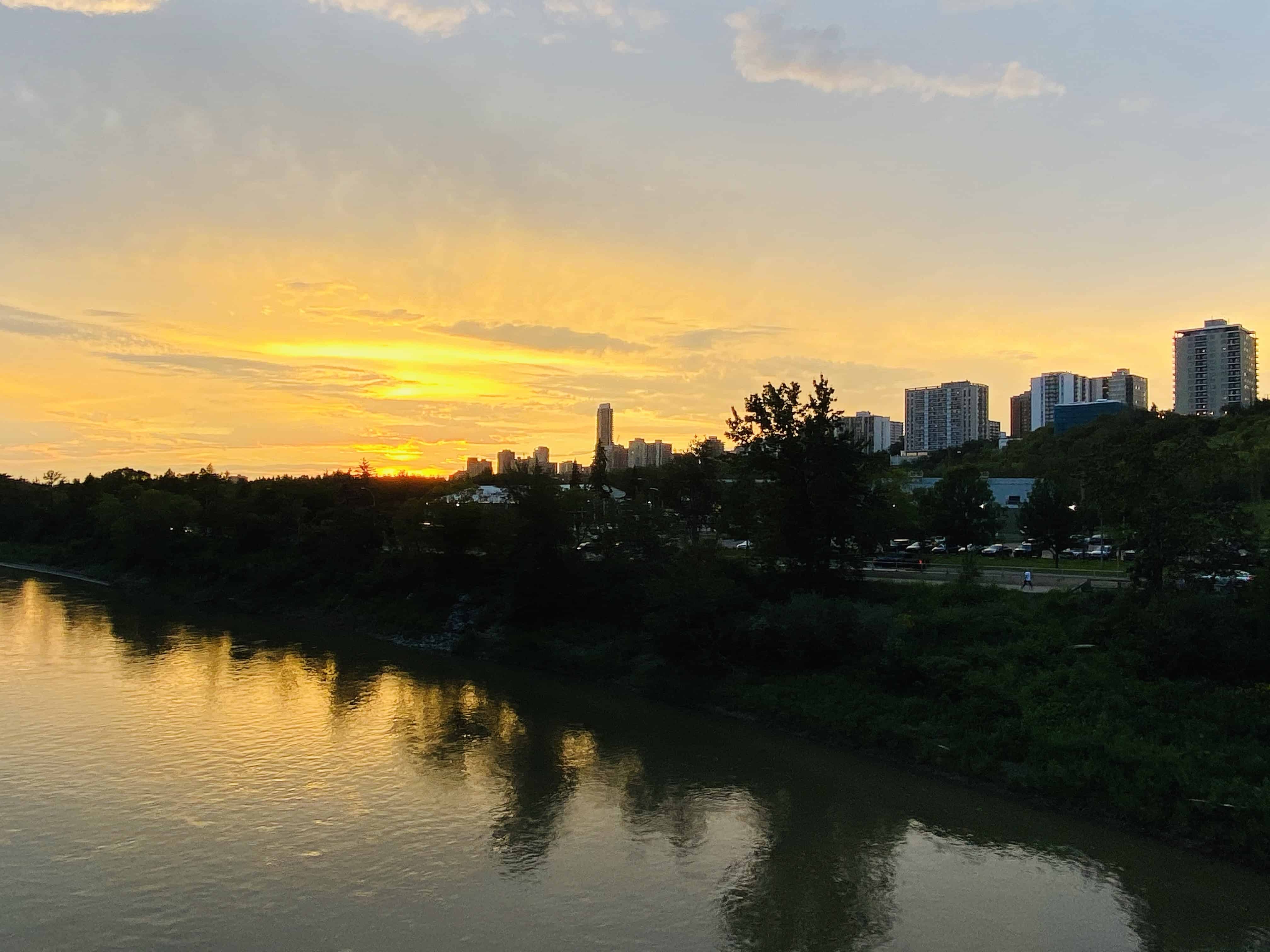 Sunset from LRT Bridge in Edmonton