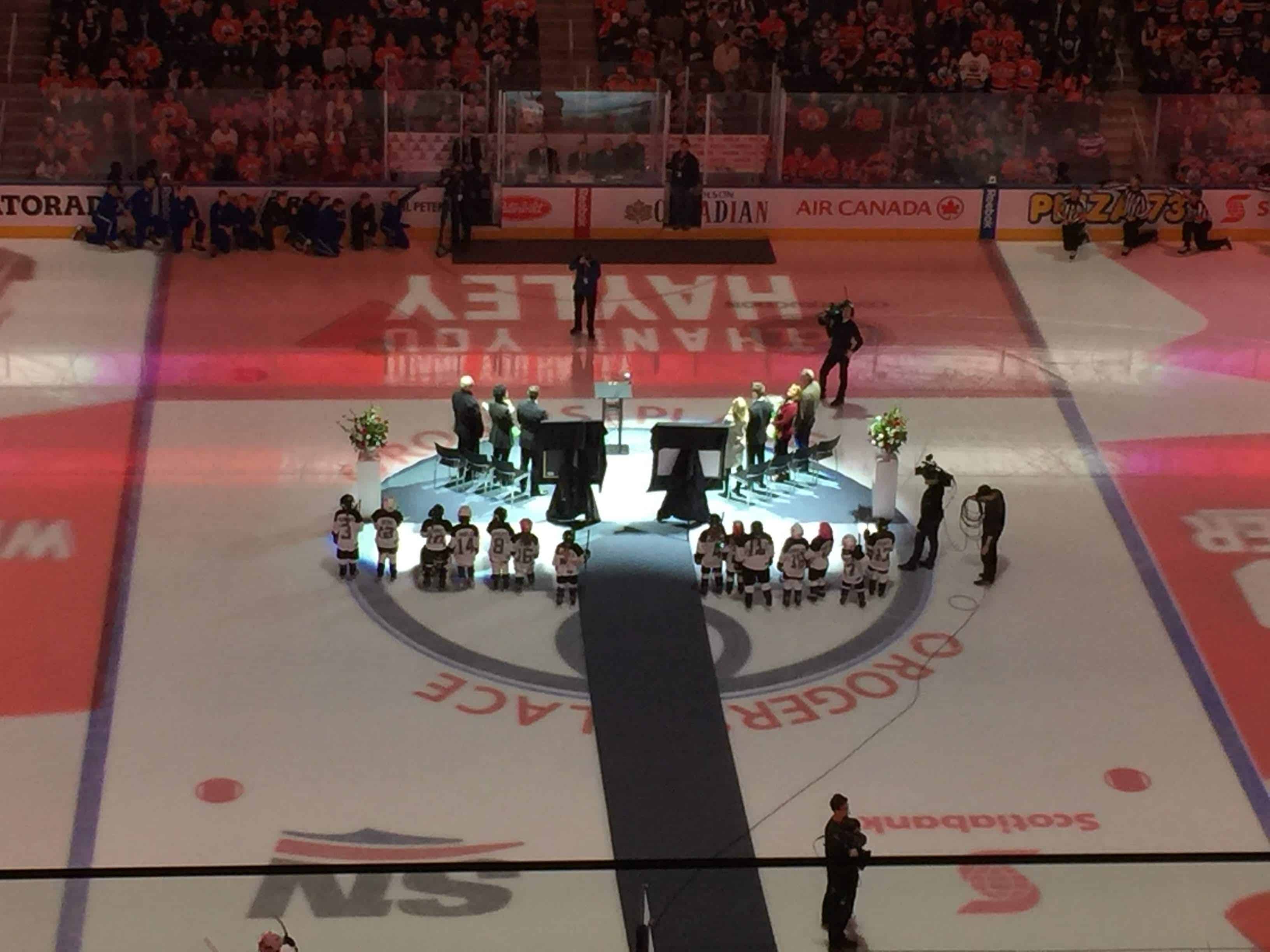 Ceremony before game - Hockey Season Edmonton