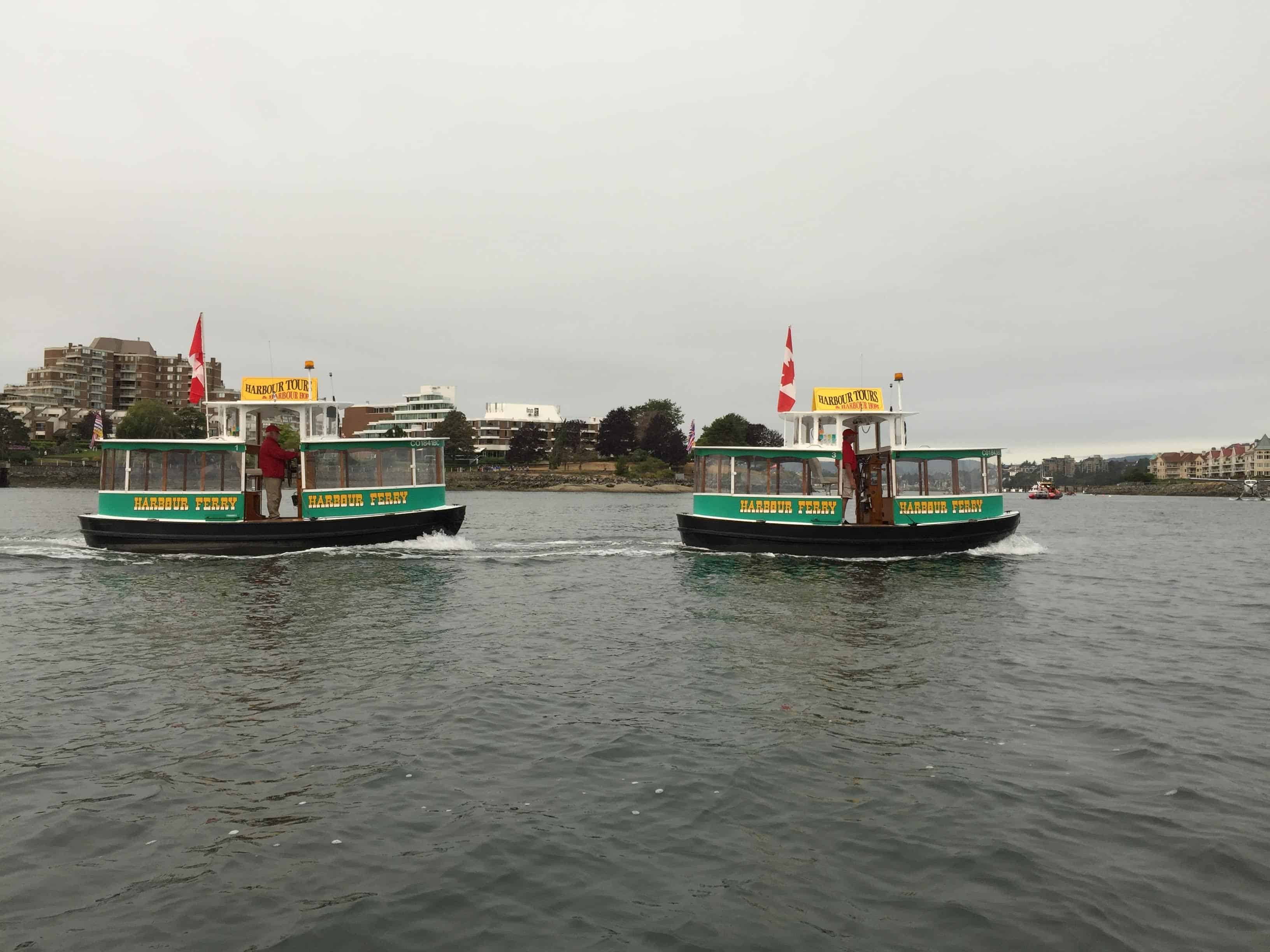 Looking at the other water taxis in the harbour.