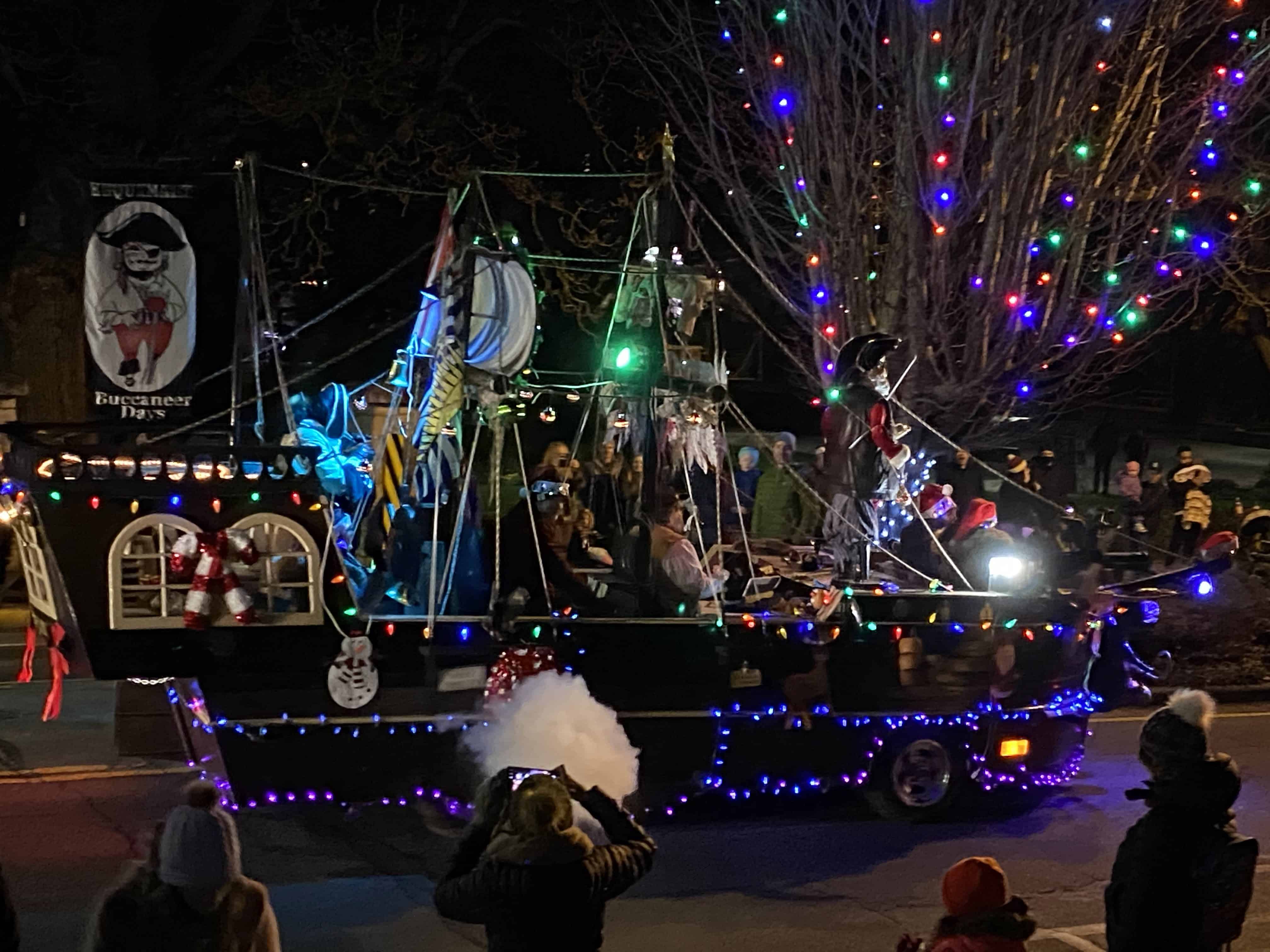 Things to do in Esquimalt -  Float in the parade - Celebration of Lights - December 2021.