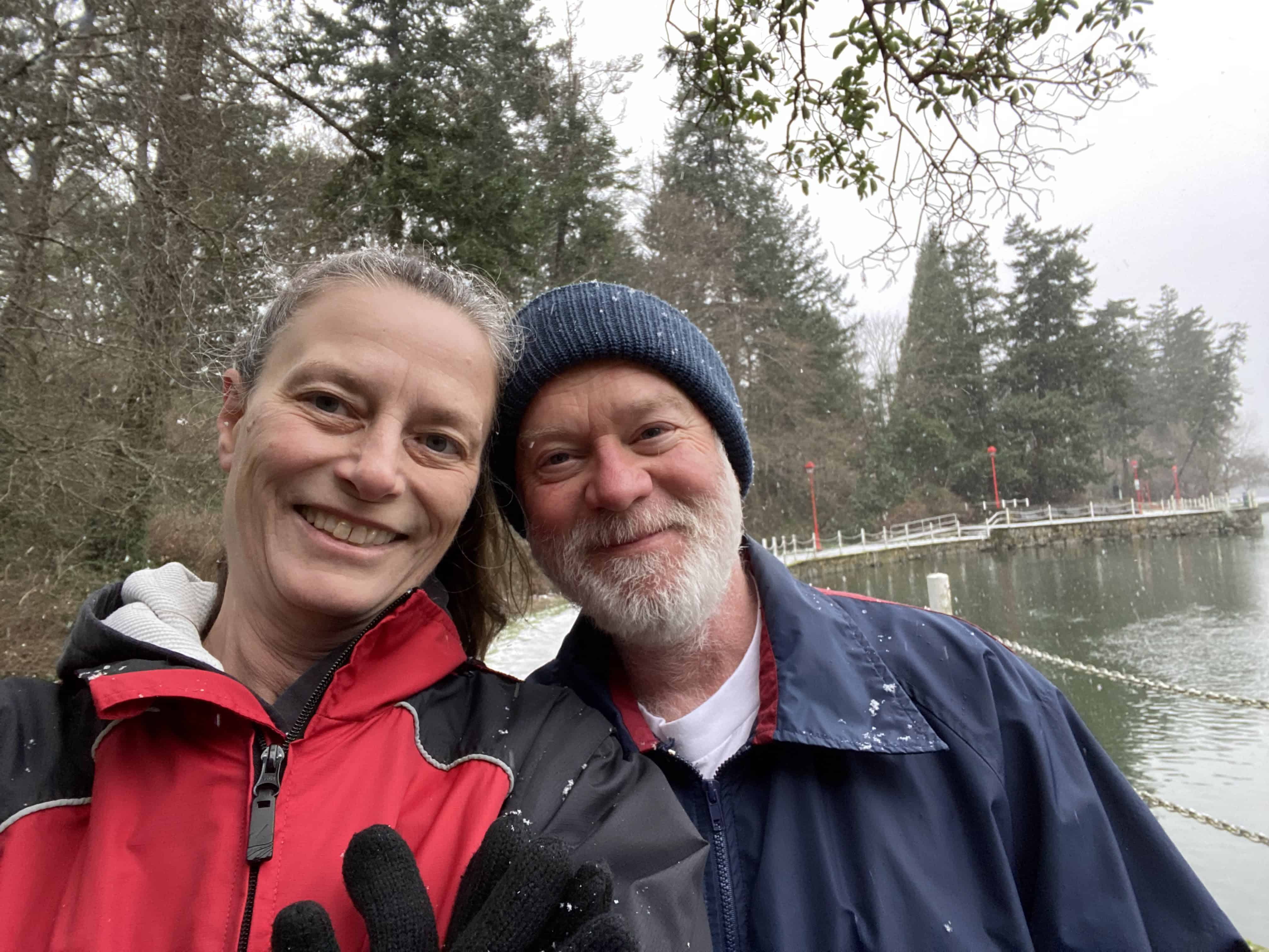 Paul and Gail enjoying a walk at  Gorge Park January 2022