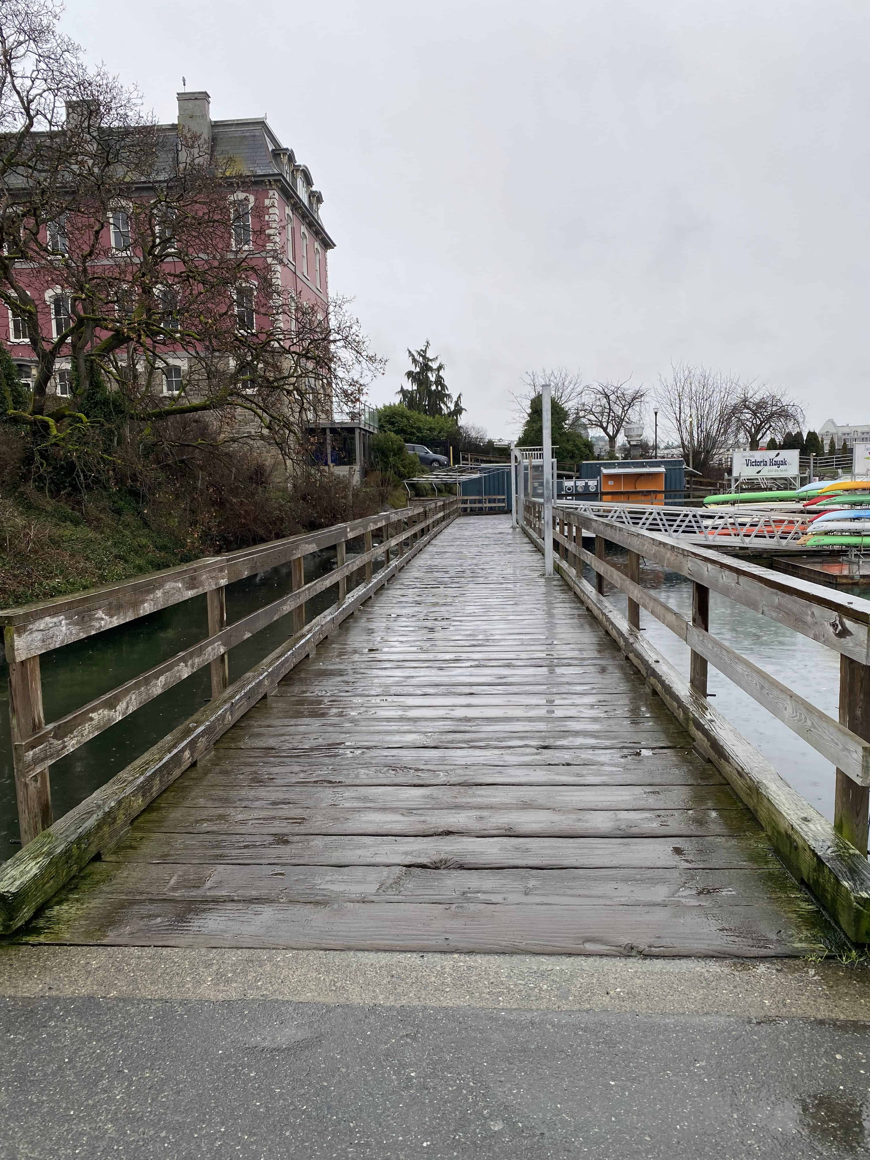 Near the beginning of the David Foster Harbour Pathway along the Inner Harbour Pathway in Victoria