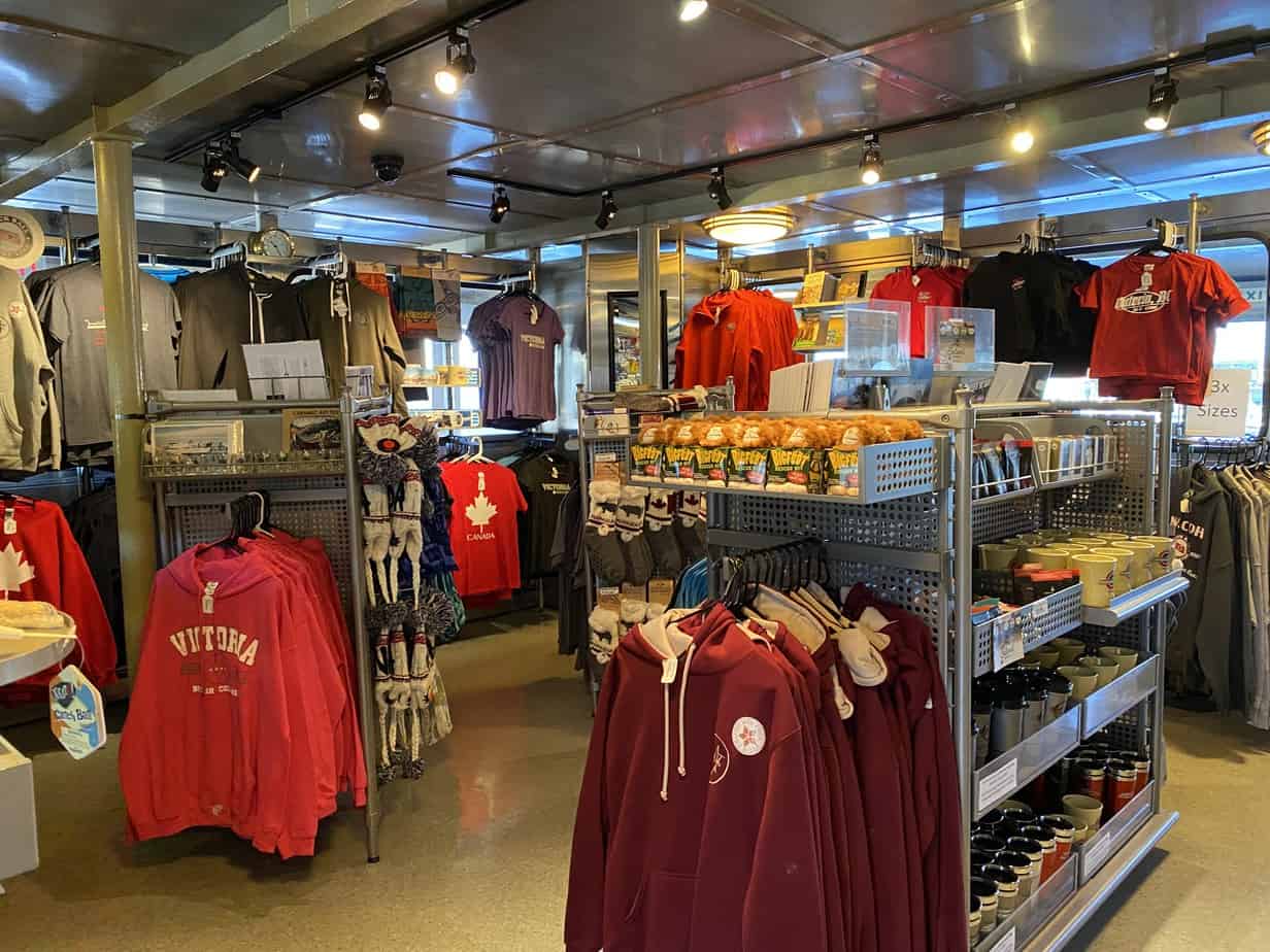 Gift shop on board the Coho