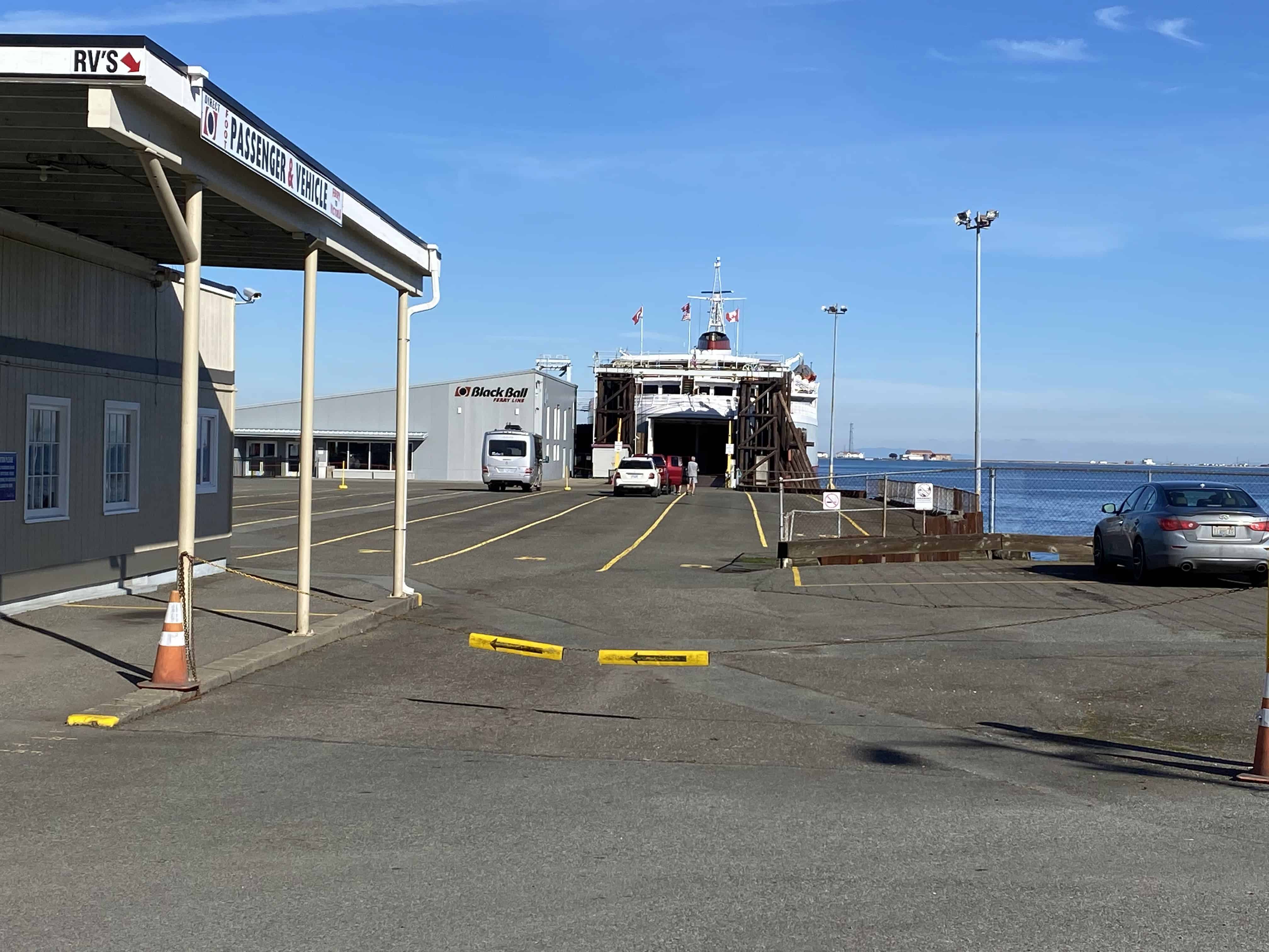 MV Coho car loading at the terminal in Port Angeles
