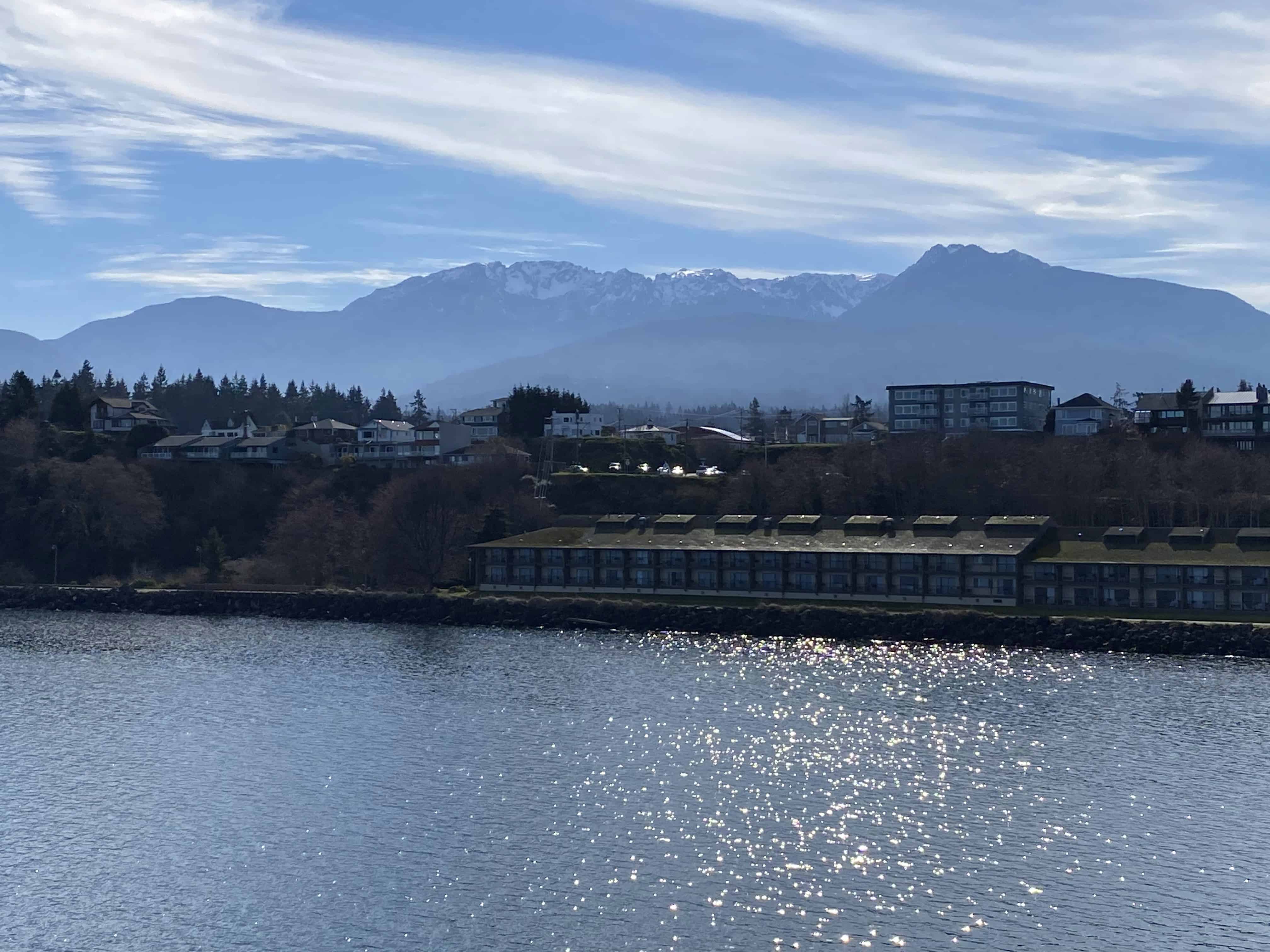 Port Angeles from atop the high structure on the harbour