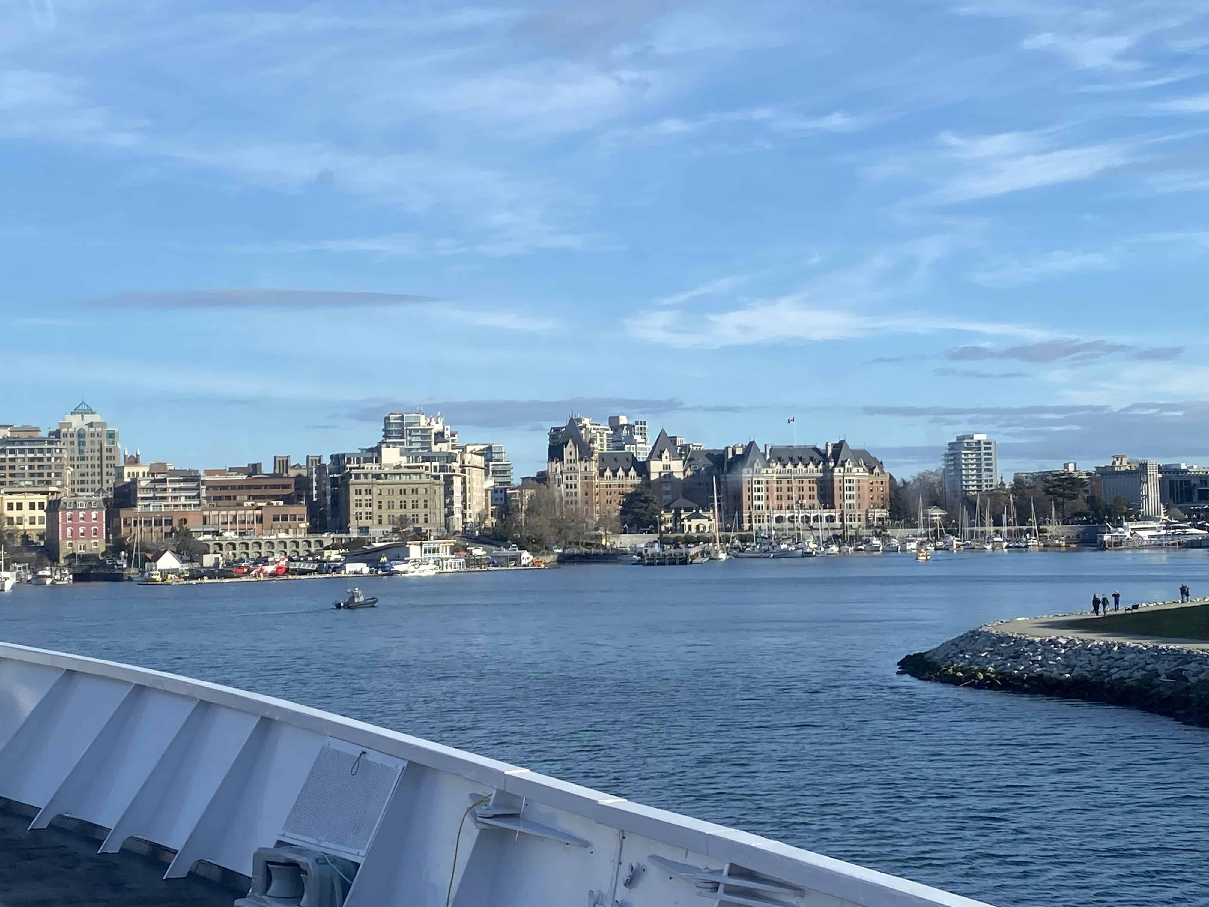 On the Black Ball Ferry Lines MV Coho arriving to Victoria