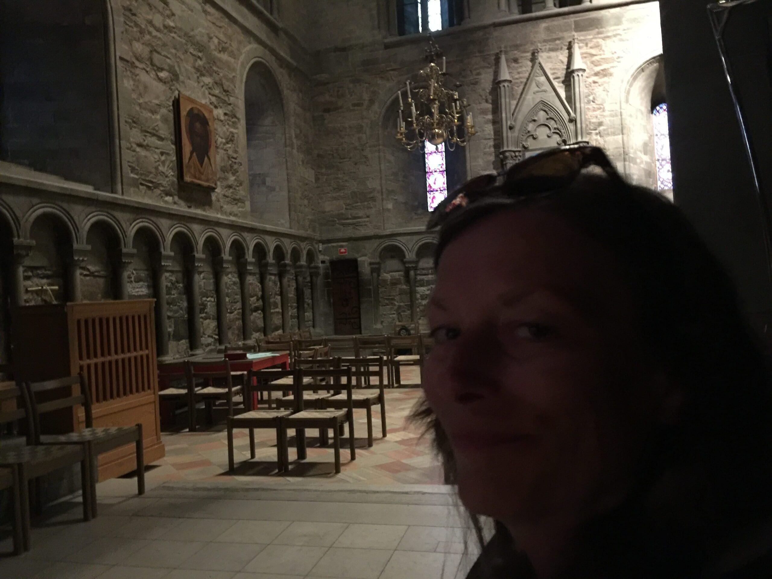 Gail in the Nidaros Cathedral - 3 Days in Trondheim Norway