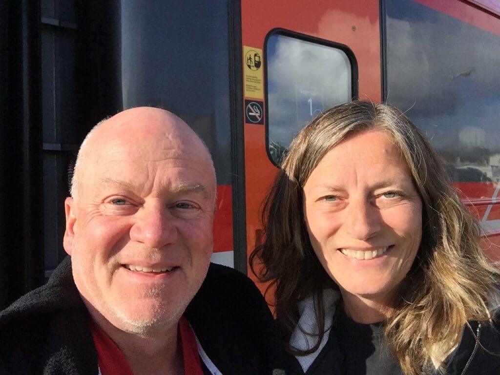 Gail and Paul arriving in Bod&oslash;.