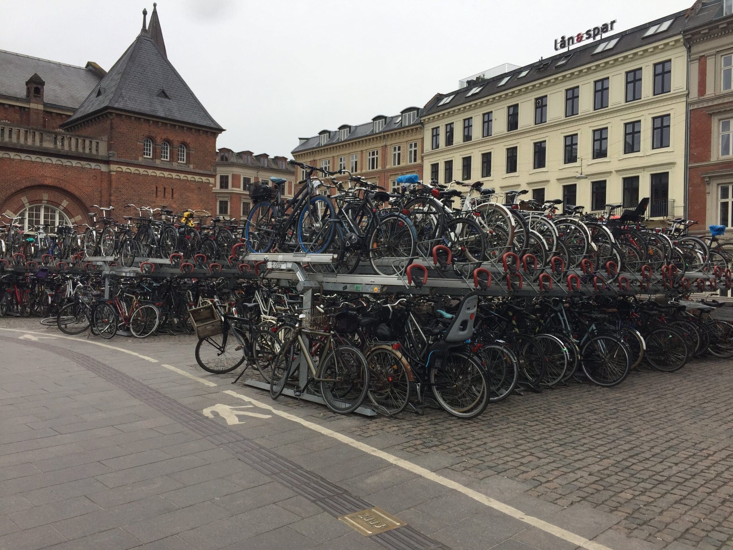Bike parking lot by the Central Station - 3 Days in Copenhagen Denmark