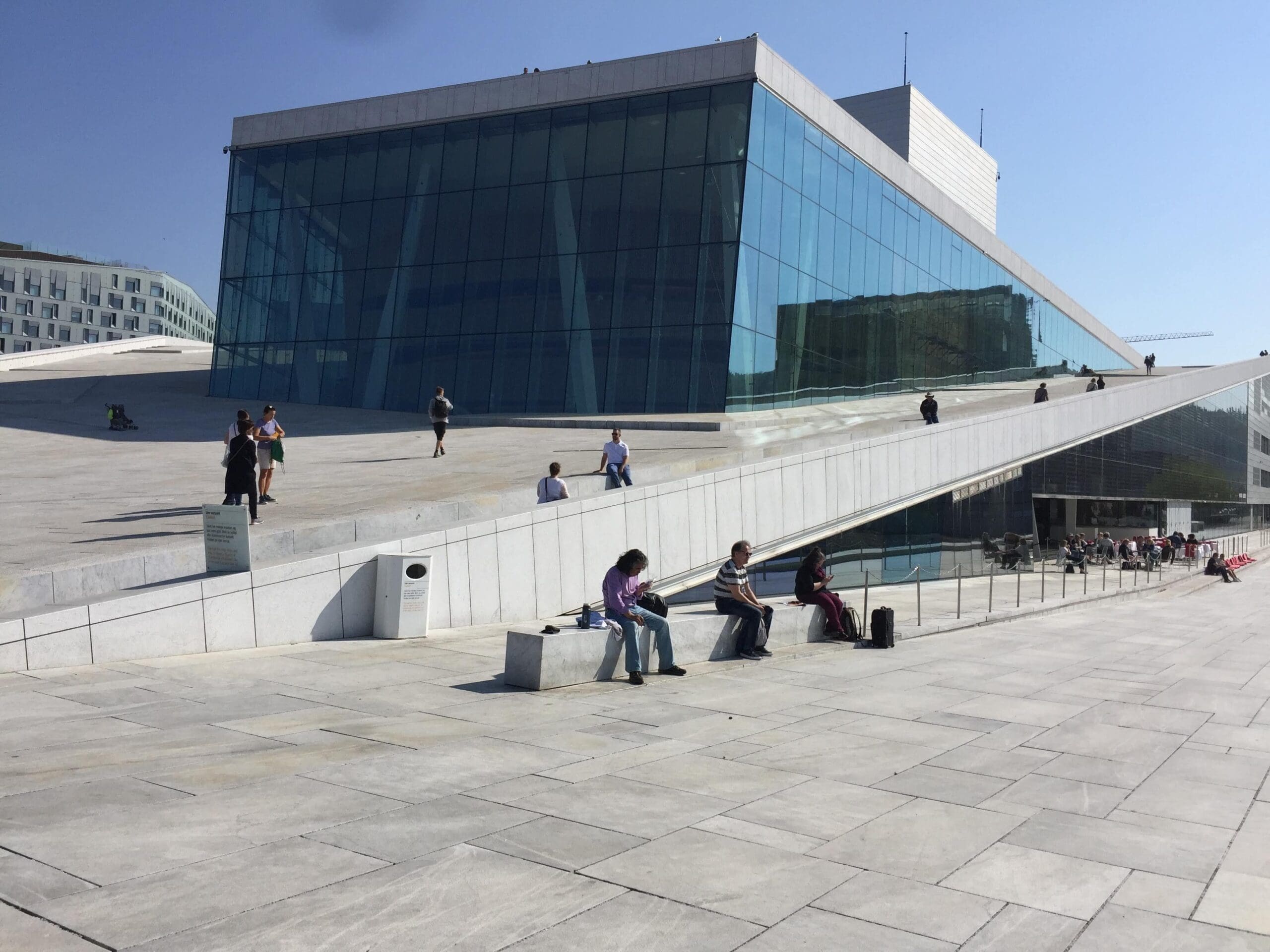 Outside on top of Oslo Opera House
