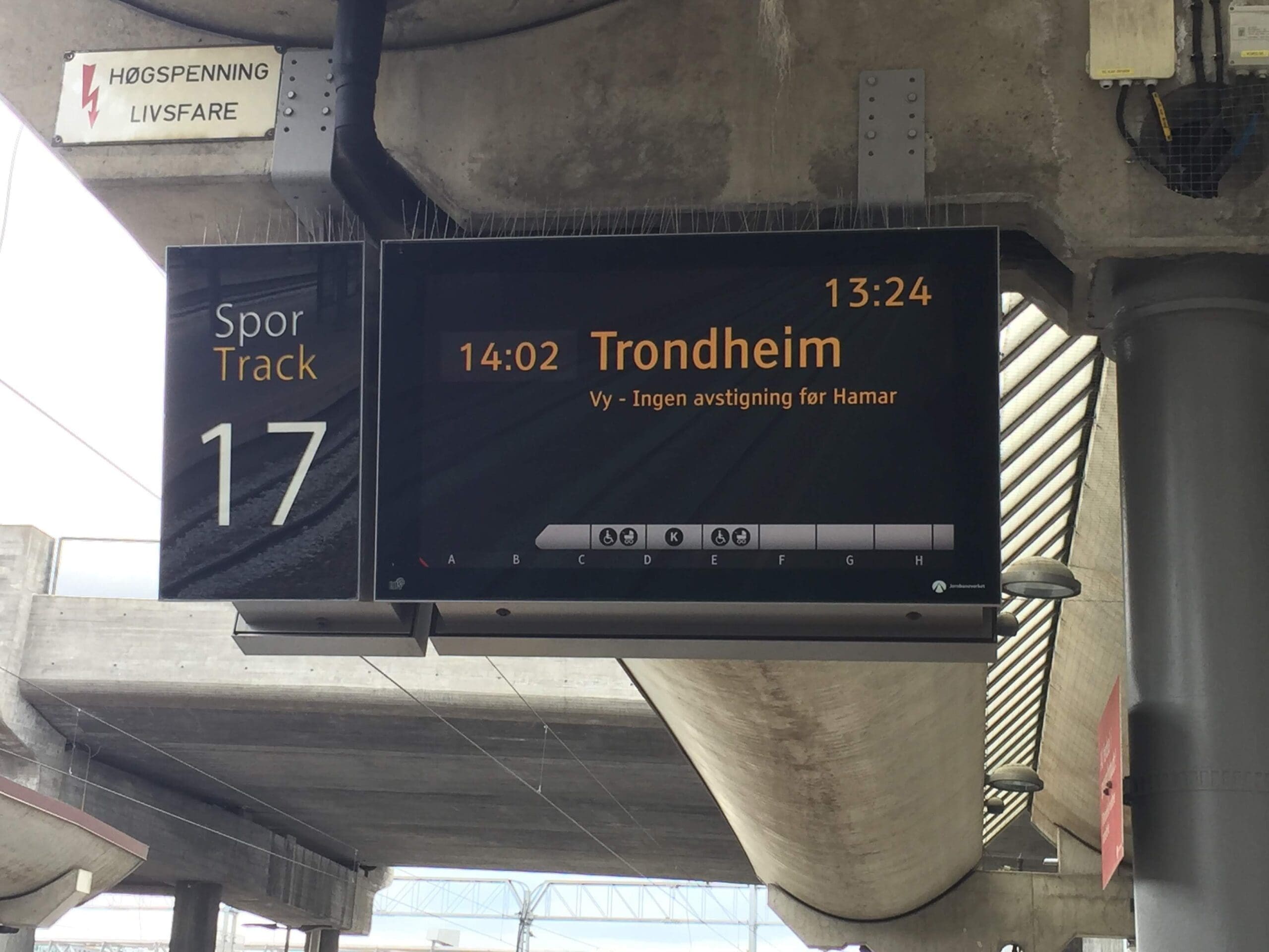 Train track to Trondheim