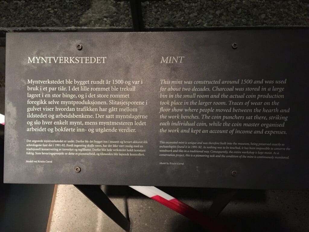 The Mint in Archbishop's Palace and Museum - 3 Days in Trondheim Norway