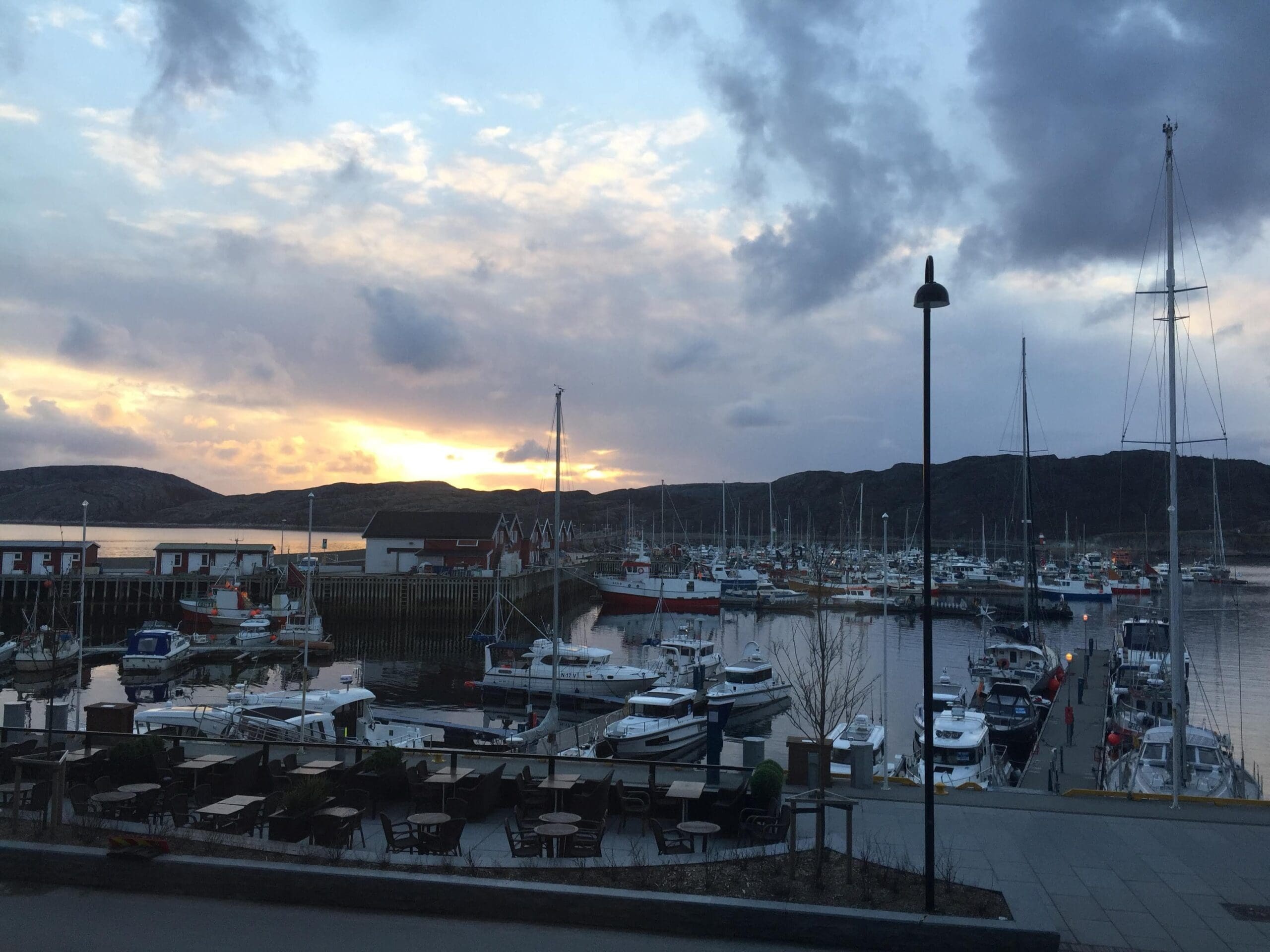 View of Bodø Harbour from our hotel - 3 days in Bodø Norway