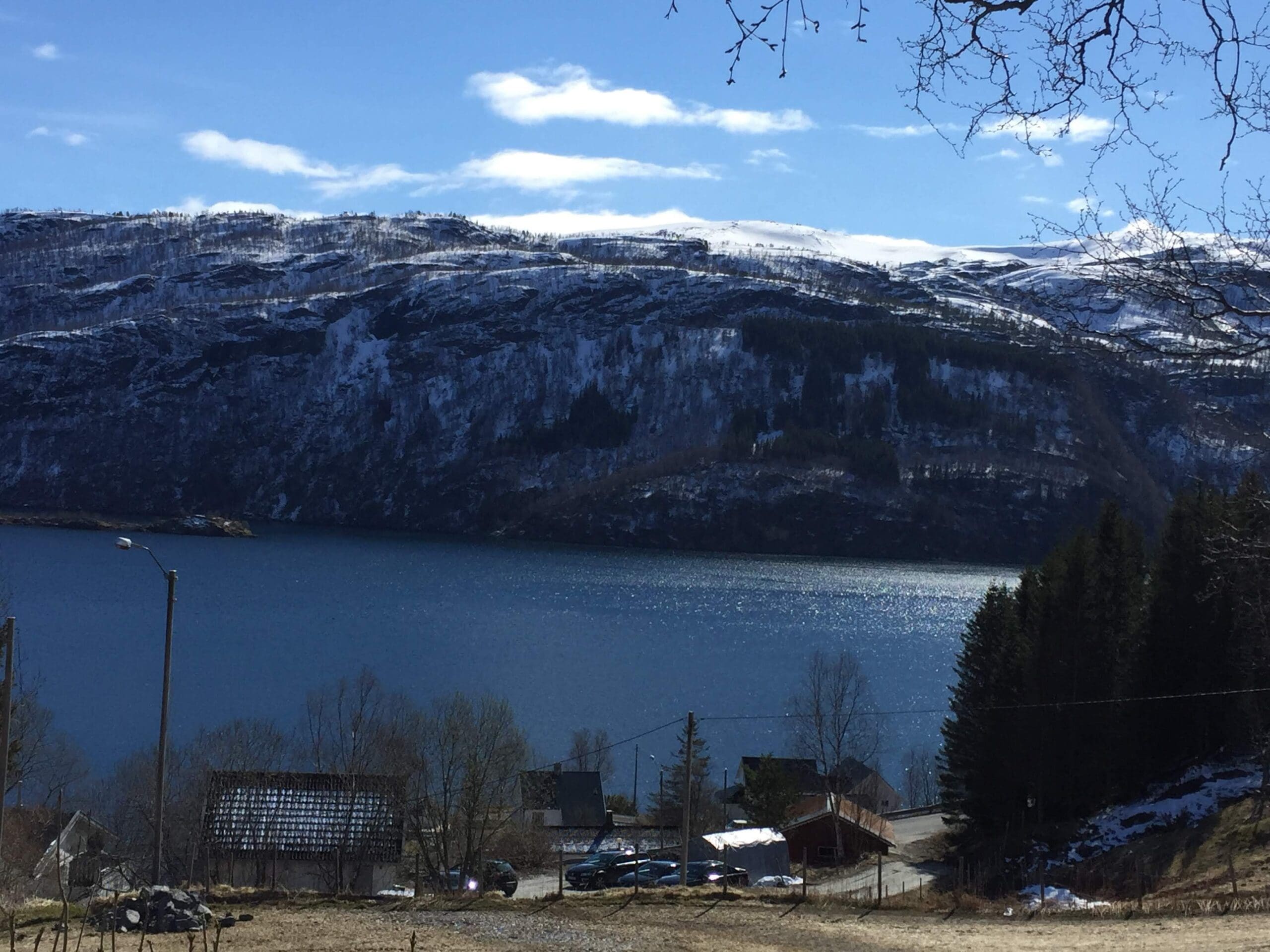 This would have been Rasmus Jakobsen's approximate view from the boarding house he stayed in. - Ancestry Trip to &Oslash;rnes Norway