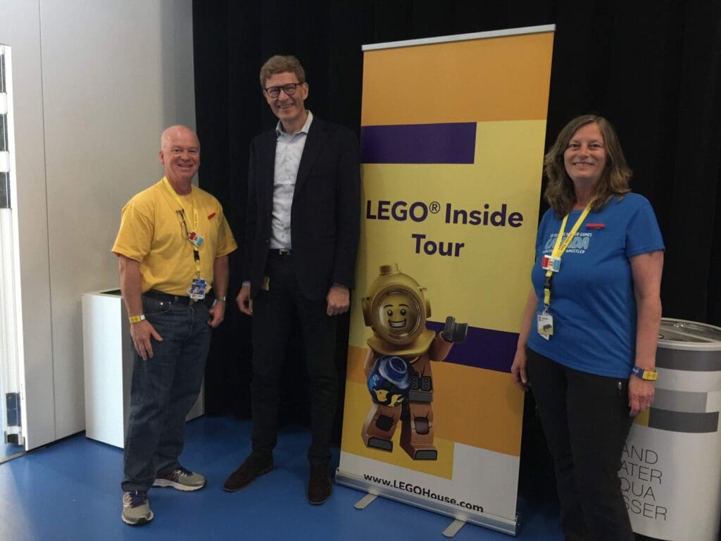 Gail and Paul with Niels Christianssen CEO  Lego Inside Tour