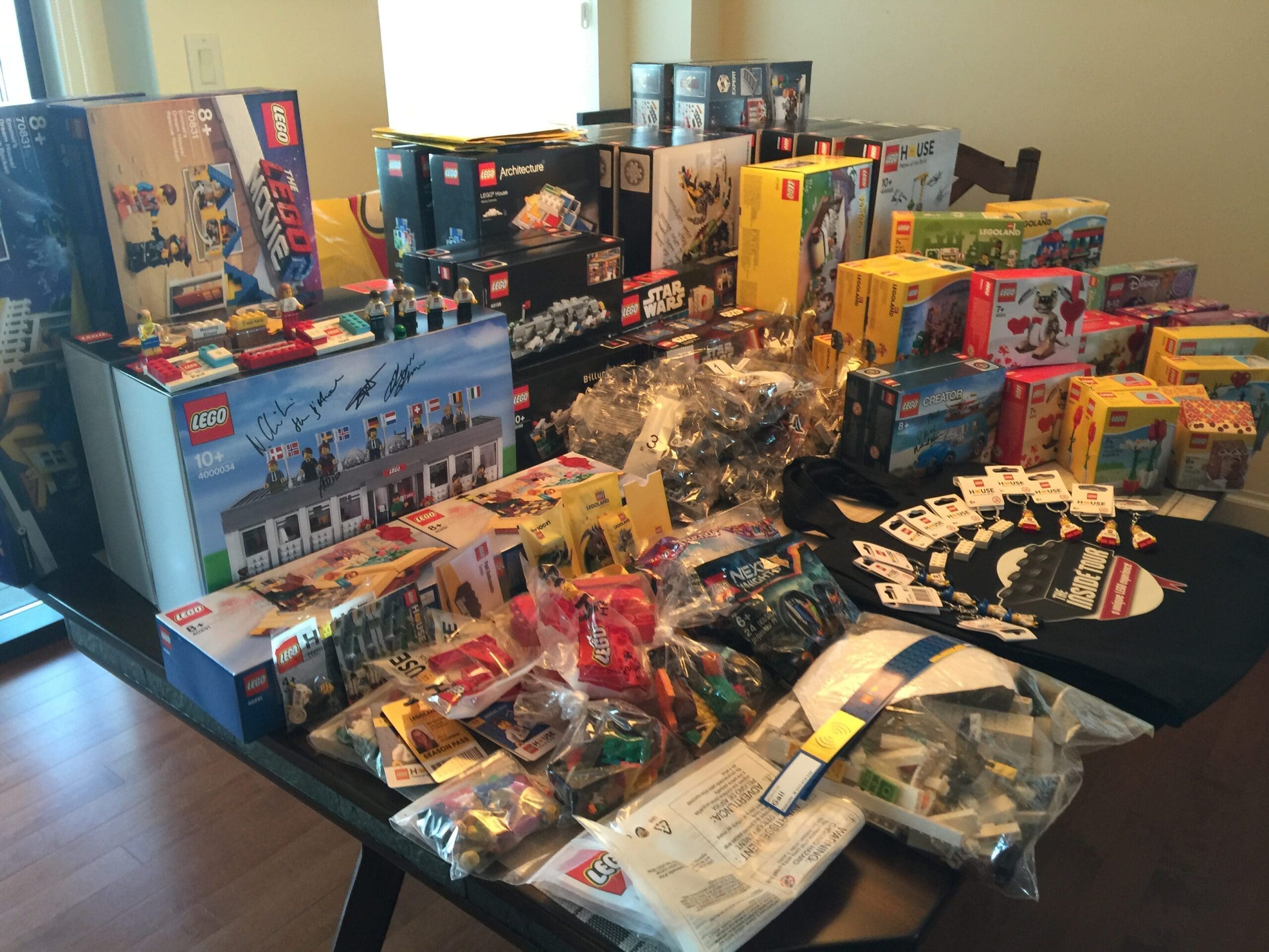 Back at home, everything unpacked fro Lego Inside Tour