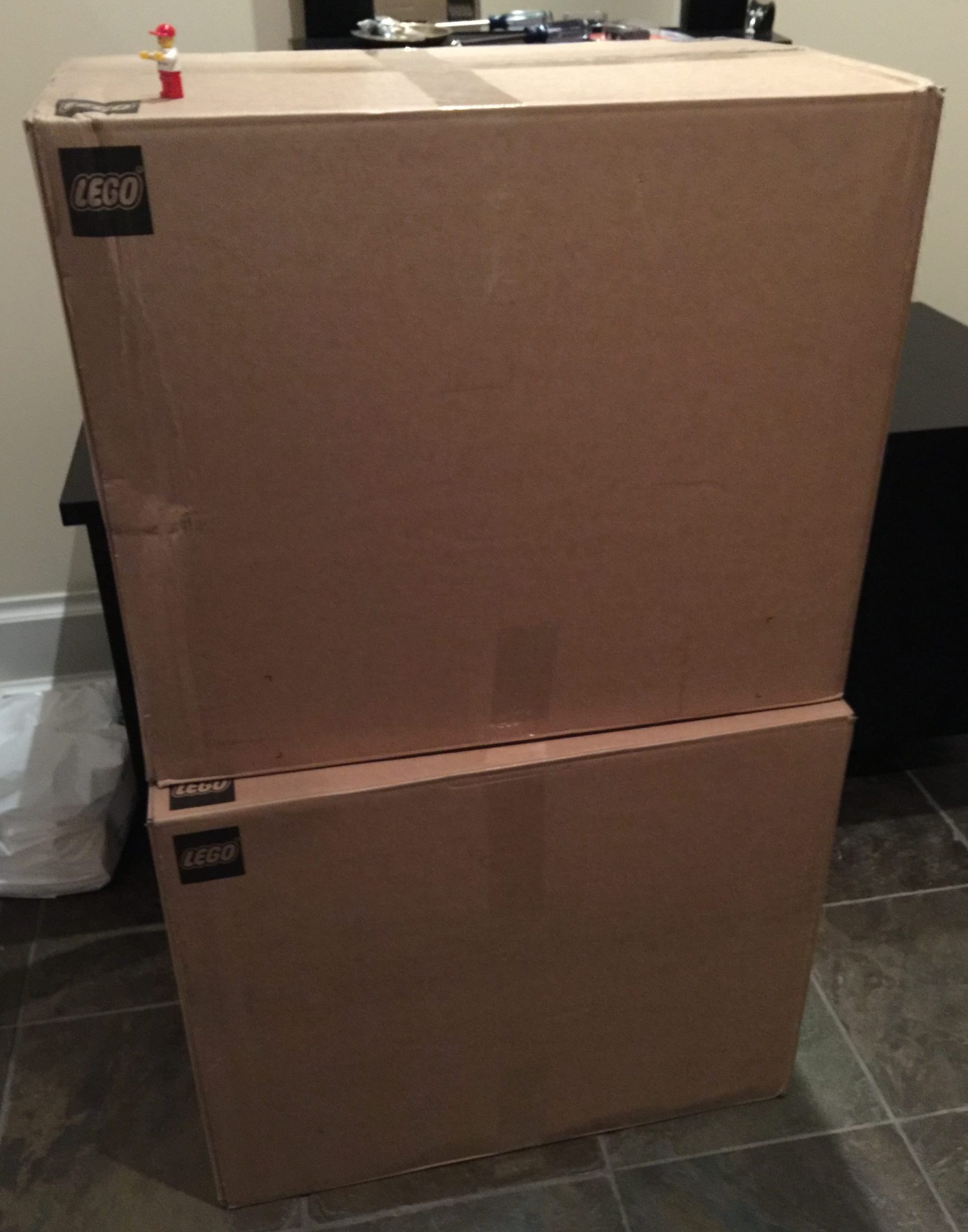 Boxes shipped to us from Lego staff store