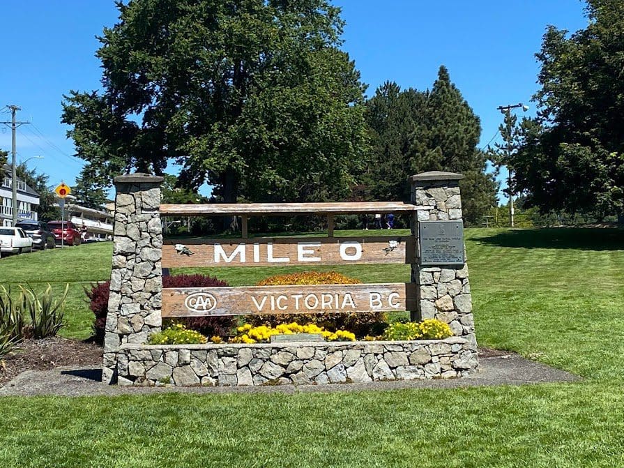 Mile 0 is the beginning (or the end) of the Trans Canada Highway in Victoria BC