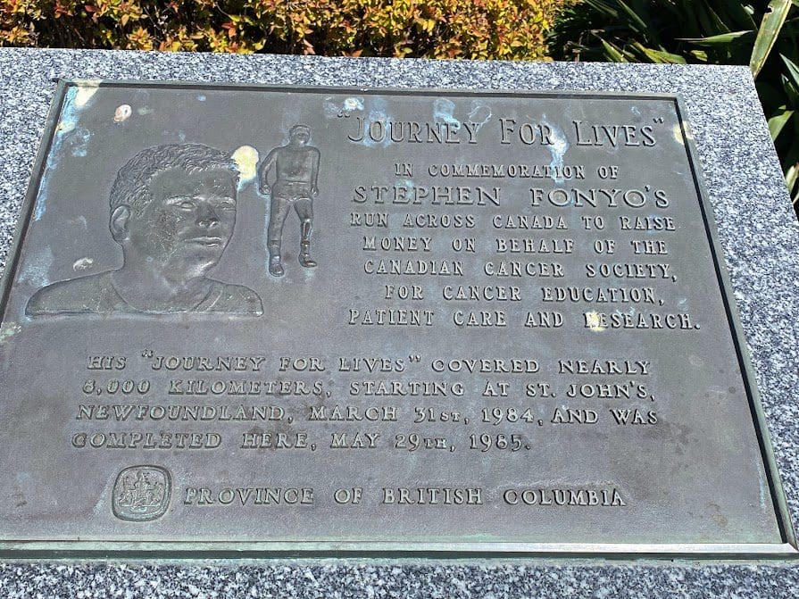Monument for Stephen Fonyo, and his "Journey for Lives"