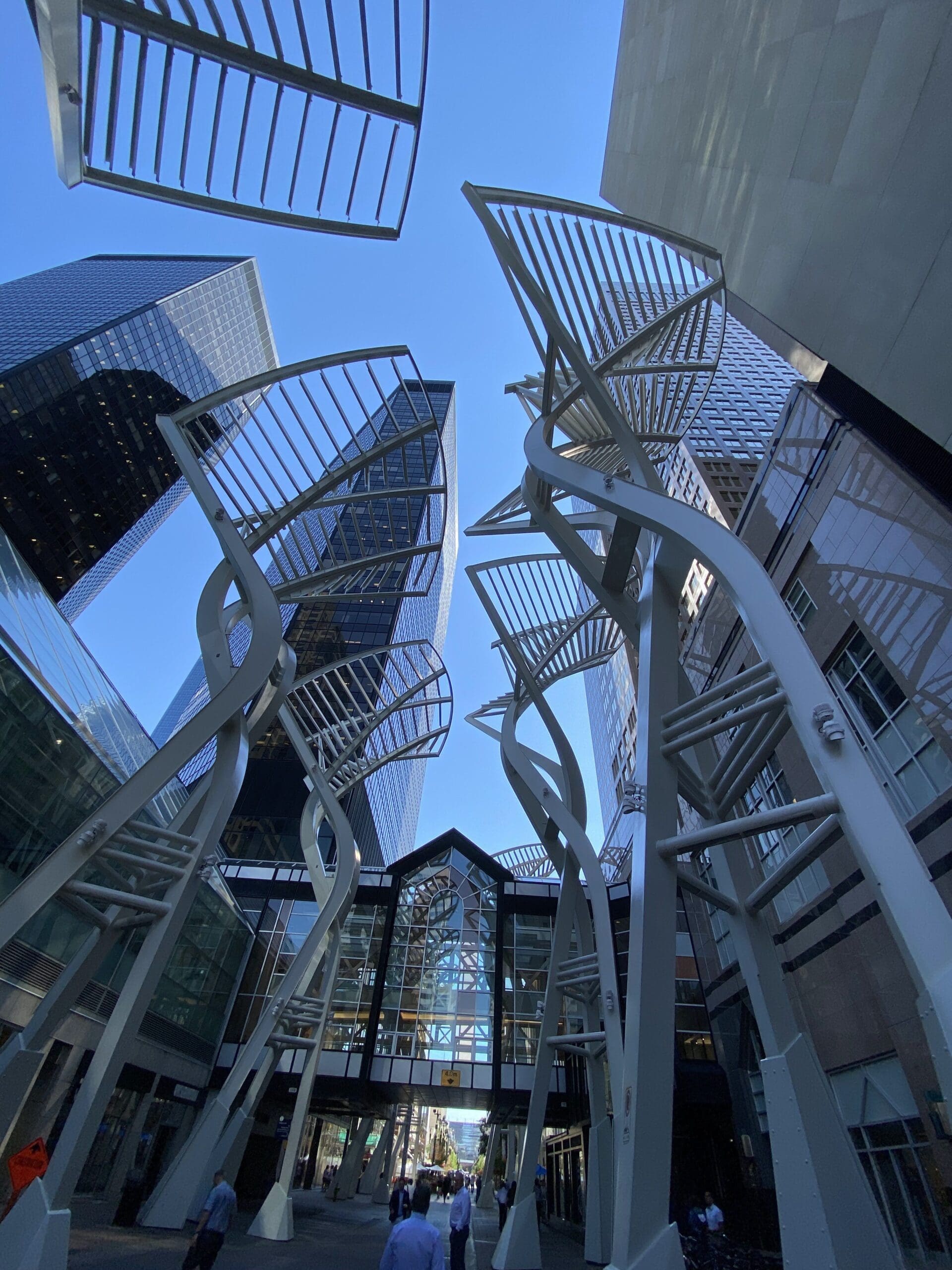 This picture shows that there is also some cool modern architecture here.