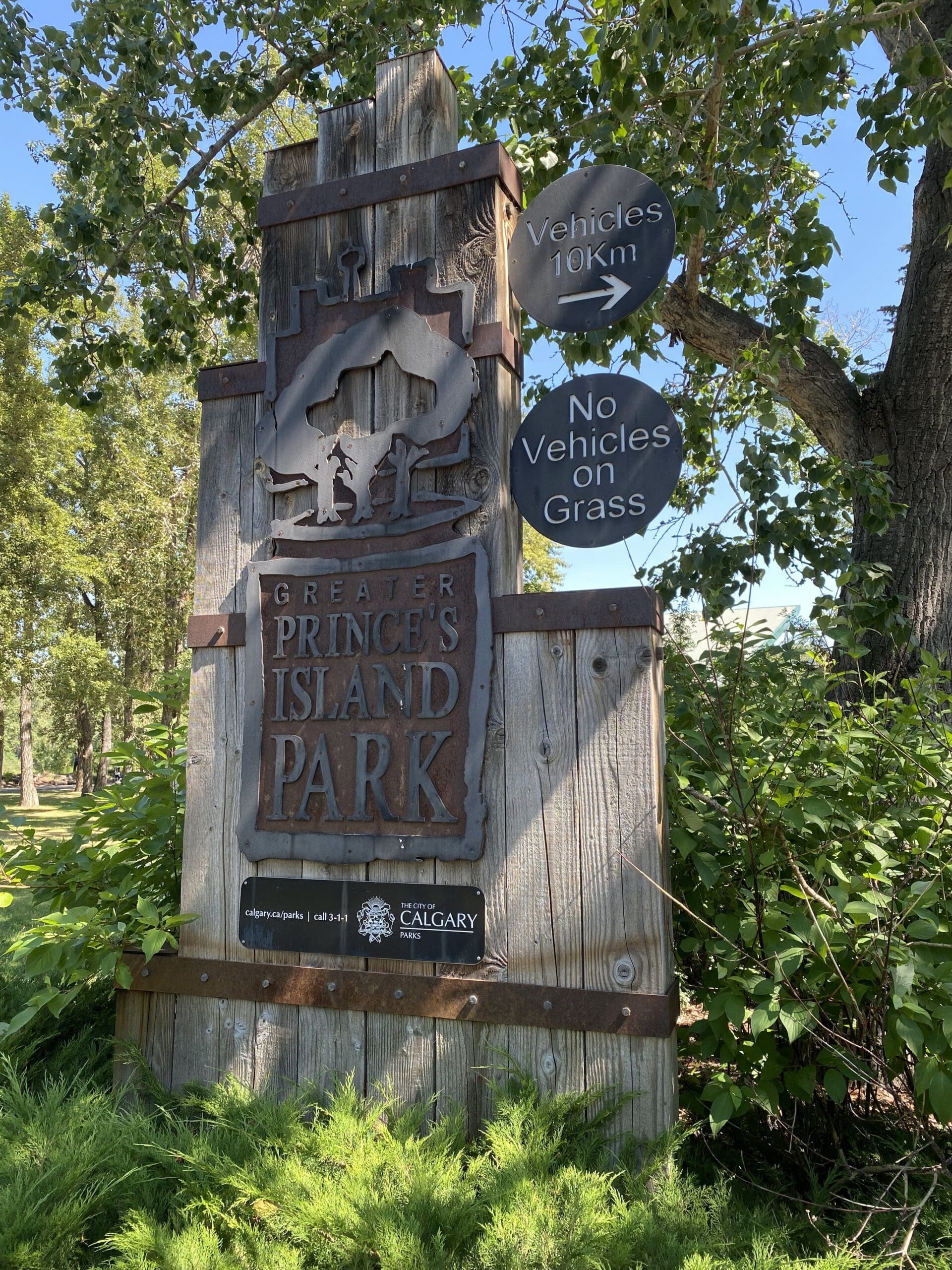 Prince's Island Park Entrance signage