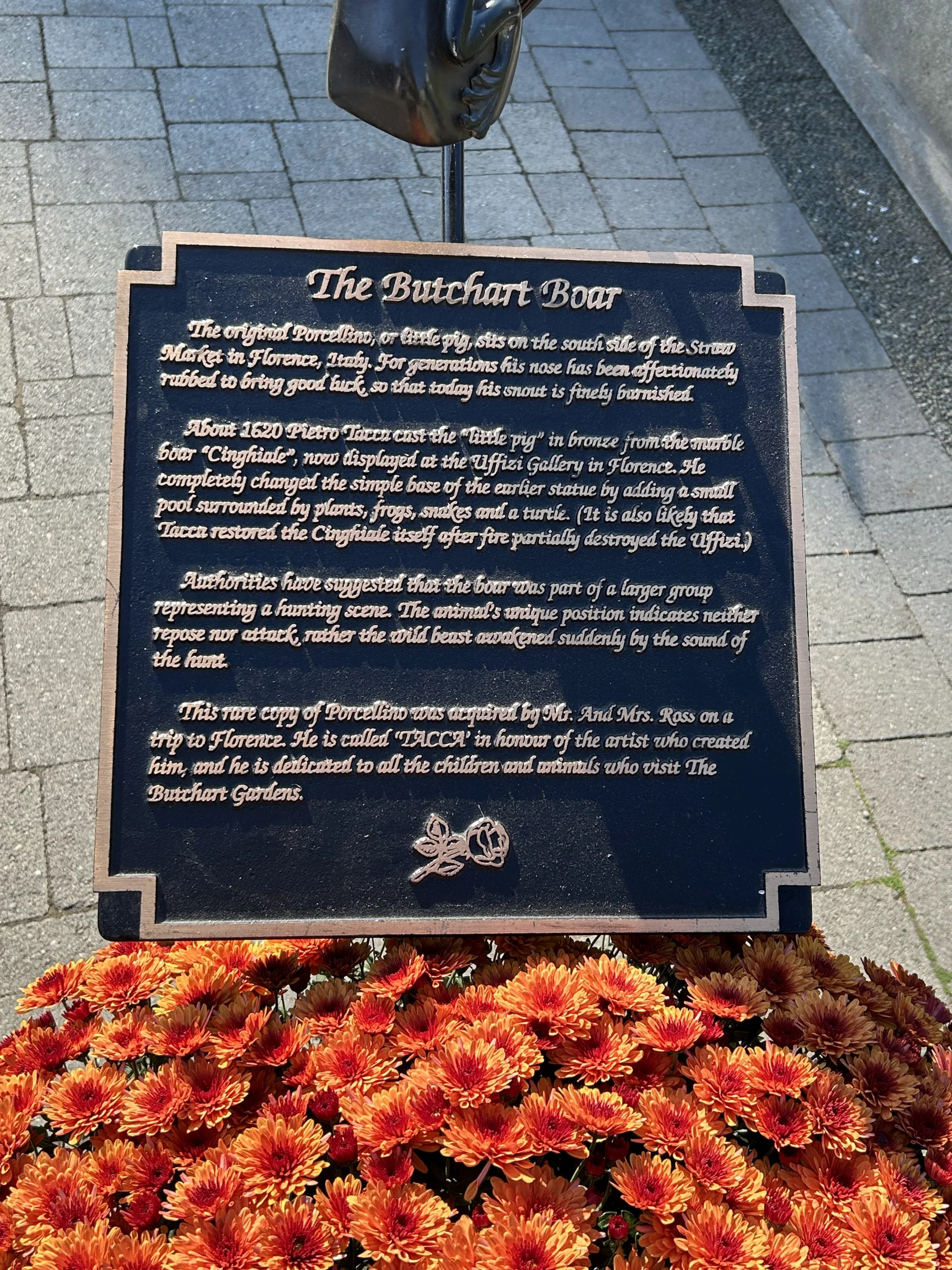 This signage describes the Butchart Boar.