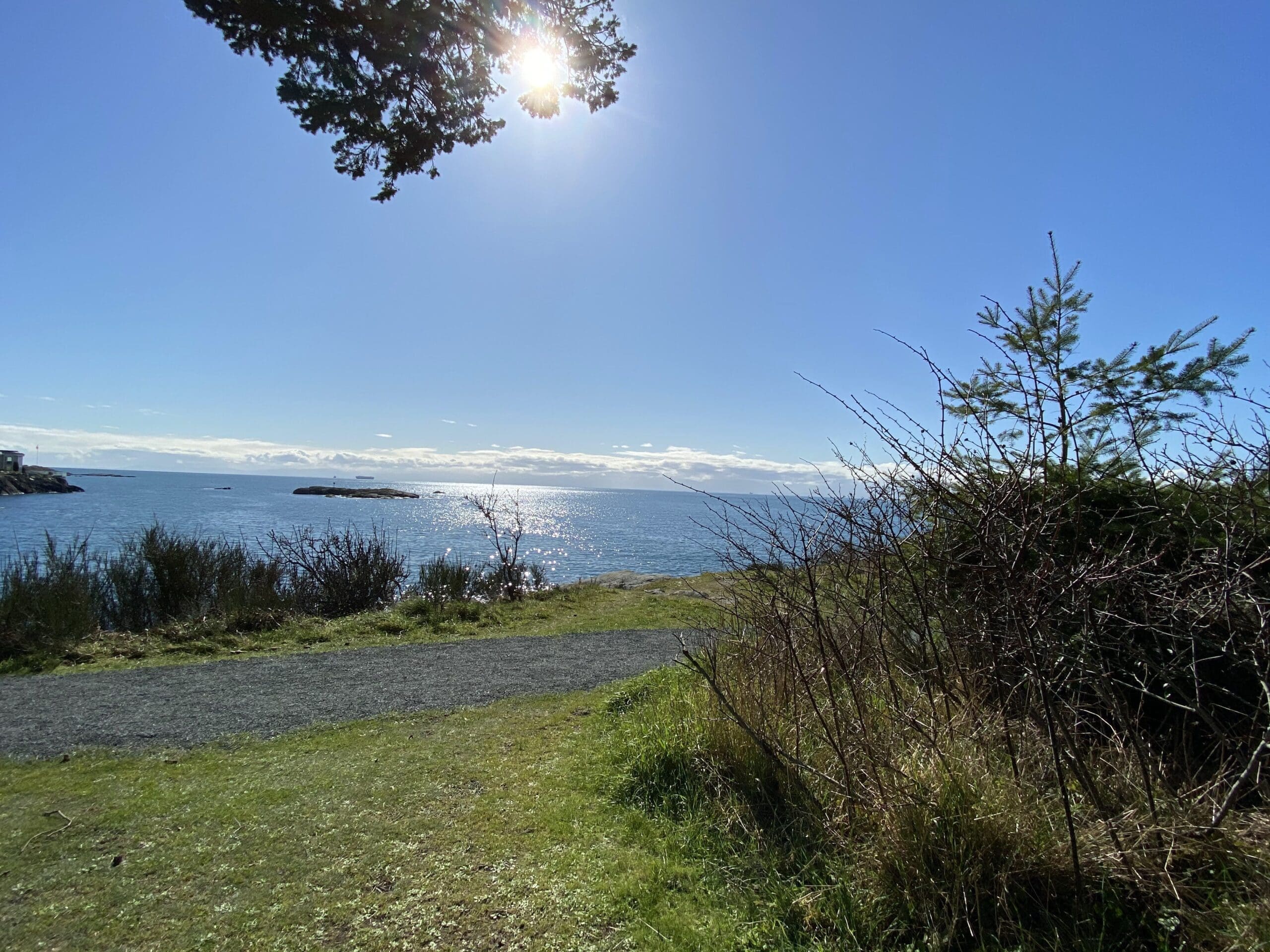 Close to the water, living on an island is a bucket list idea for some people.  This shows a view of the ocean from Saxe Point Park.