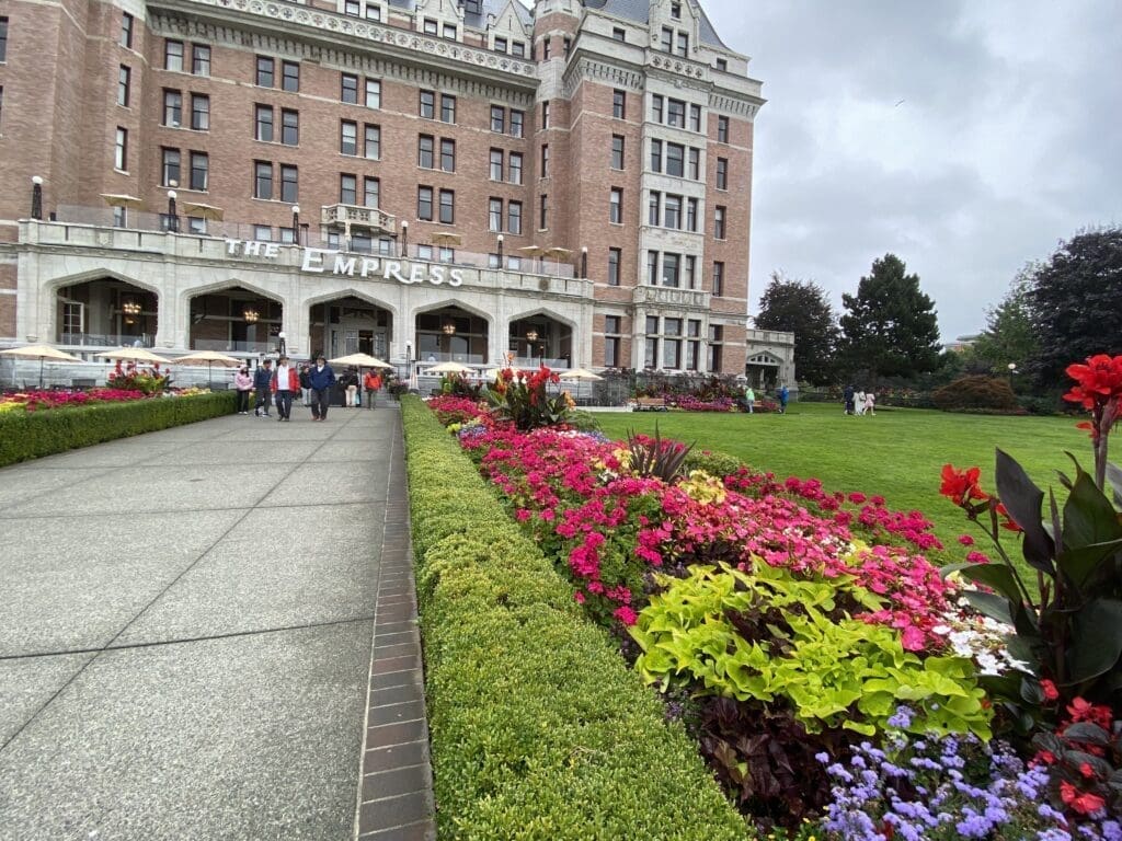 Visiting the Empress hotel is fun and free to walk around the lobby and shops.  Say hi to Winston, the hotel ambassador.